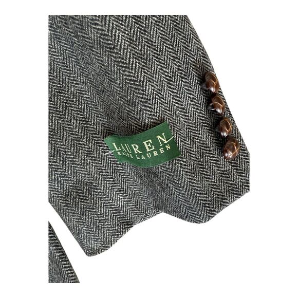 Ralph Lauren 100% Wool Charcoal Herringbone‎ Preppy Patch Sport Jacket 42R NWT - Picture 13 of 16